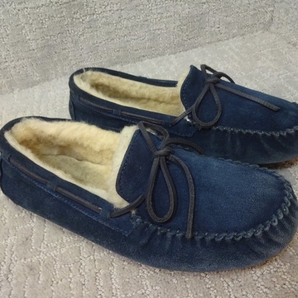 UGG Other - UGG Olsen Men's Size 10 Navy Suede Slip On Moccasin Shoes 1003390